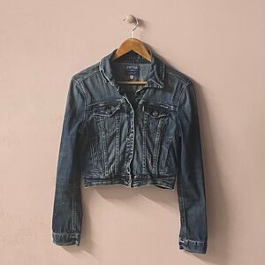 Just USA Cropped Denim Jacket Size S GUC